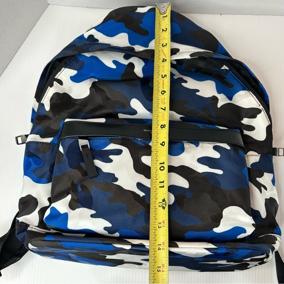 NWT Michael Kors Kent Cobalt White Backpack Army Camouflage Nylon - Picture 9 of 10
